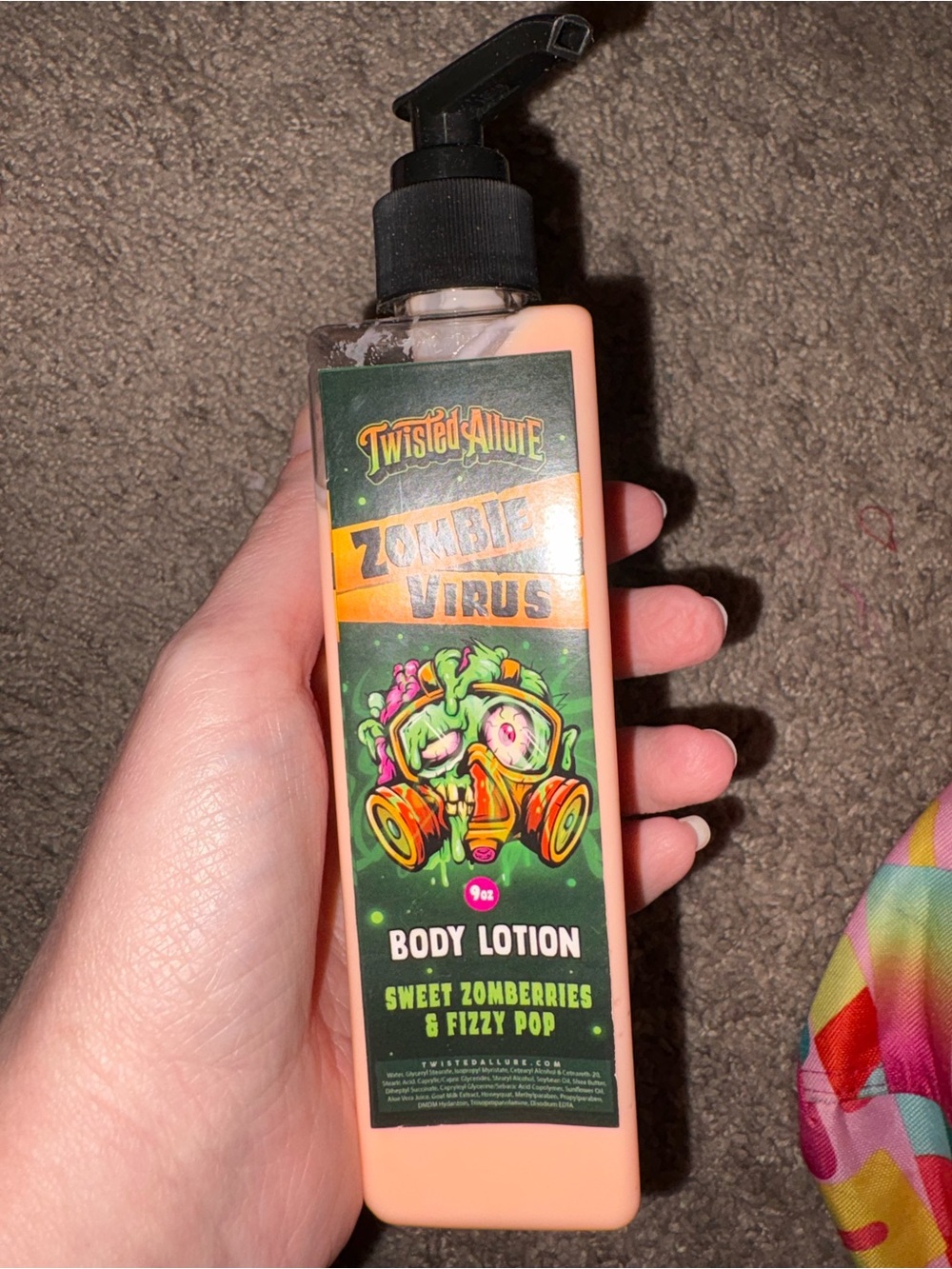 Twisted Allure Zombie Virus Peach Body Lotion - Hydrating Daily Moisturizer